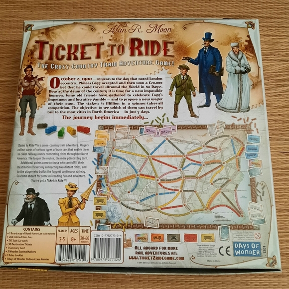 Days of Wonder Ticket to Ride Train Adventure Board Game, Alan R. Moon- Complete - Picture 9 of 13